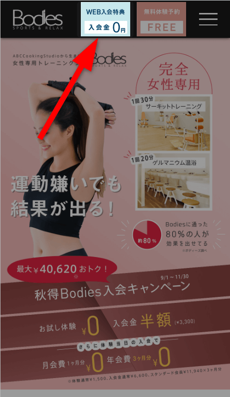 Bodies（ボディーズ）　WEB限定キャンペーン